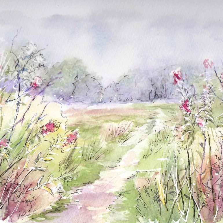 Footpath with willowherb F A Jackson