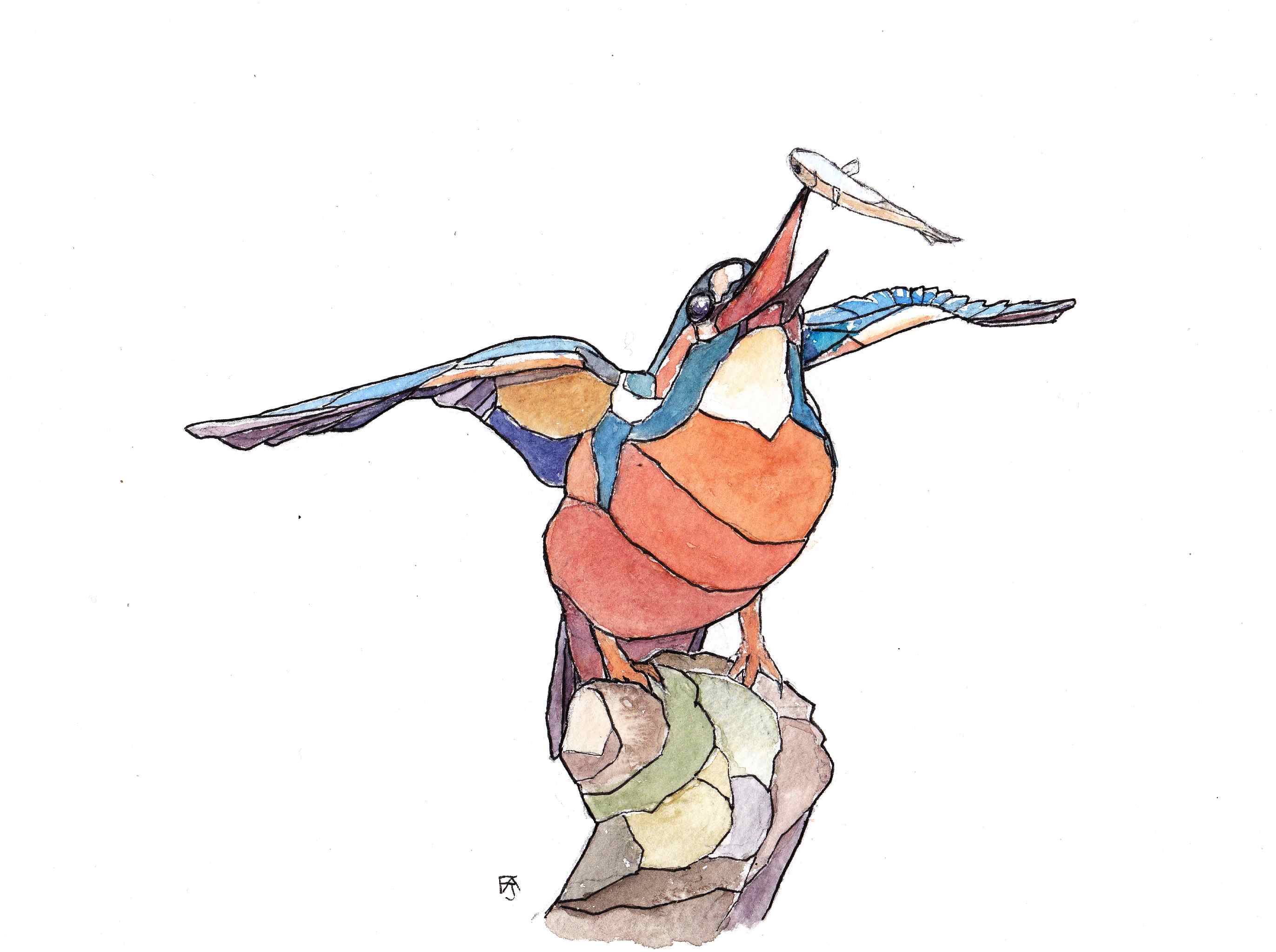 Geometric kingfisher copy